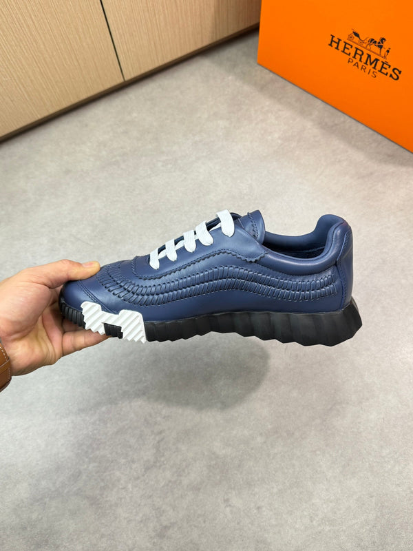 HM Men's Bouncing Sneaker Blu Navy in Pelle di Vitello 696028