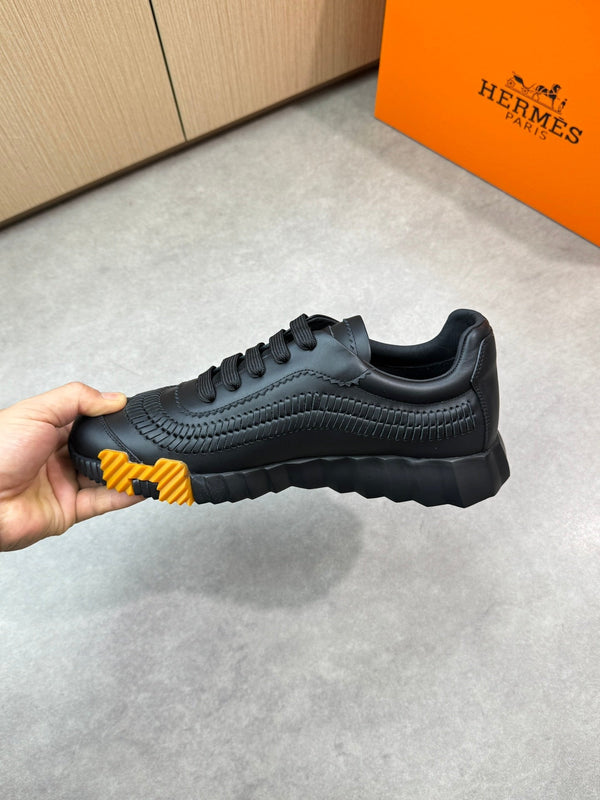 HM Men's Bouncing Sneaker Black Calfskin 696029