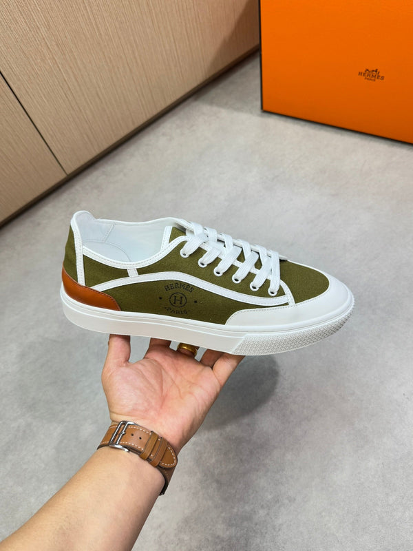 HM Men's Get Sneaker Green Denim Calfskin 696208