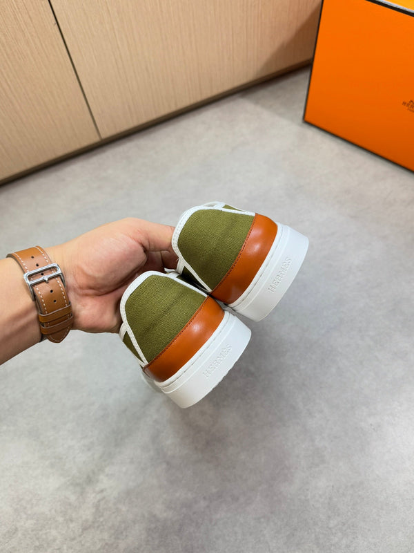 HM Men's Get Sneaker Green Denim Calfskin 696208