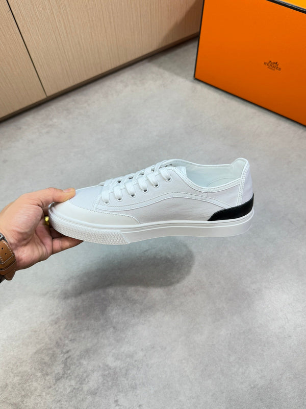 HM Men's Get Sneaker White Denim Calfskin 696209