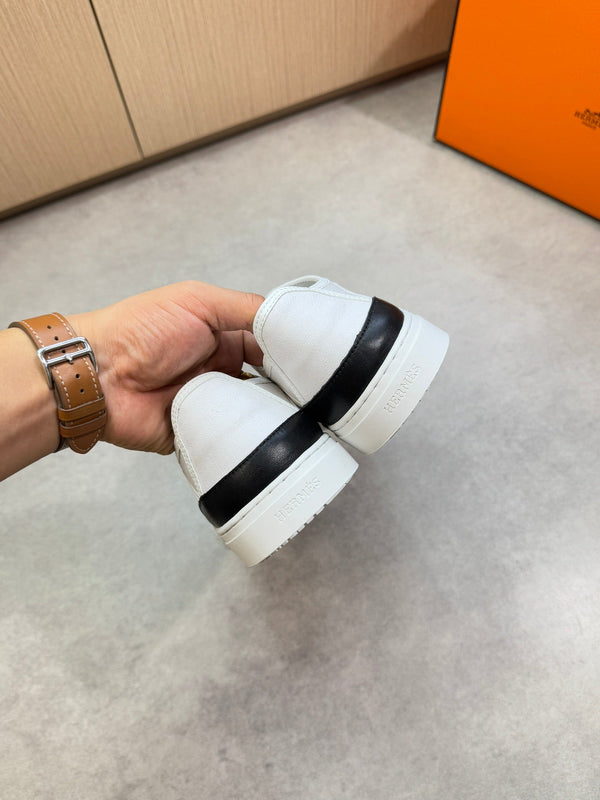 HM Men's Get Sneaker White Denim Calfskin 696209