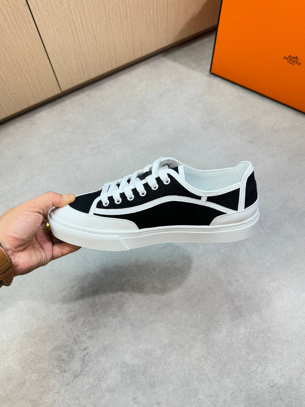 HM Men's Get Sneaker Black Denim Calfskin 696210