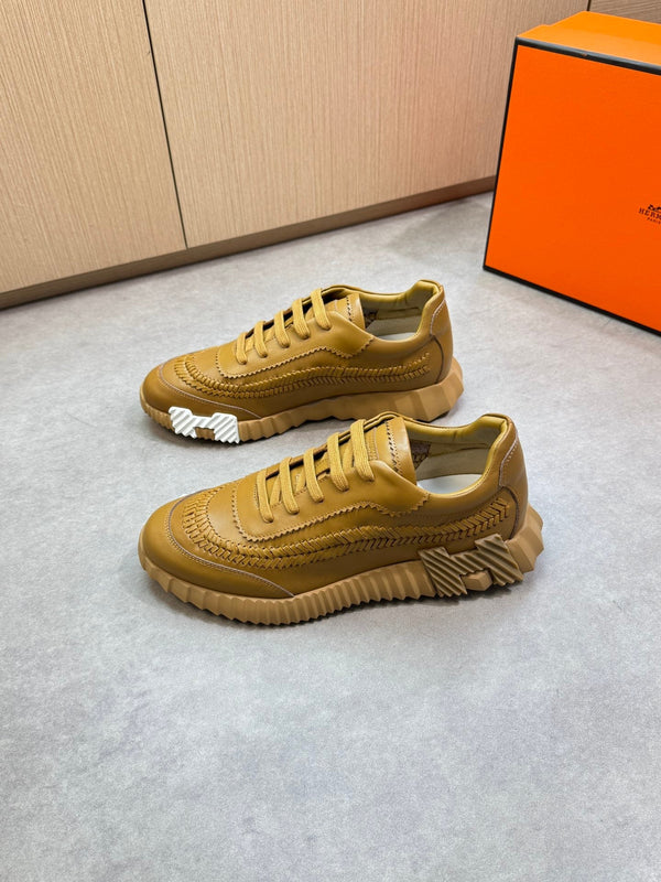 HM Men's Bouncing Sneaker in pelle di vitello marrone chiaro 708235