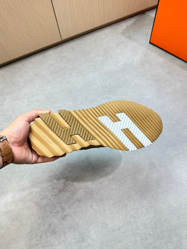 HM Men's Bouncing Sneaker in pelle di vitello marrone chiaro 708235