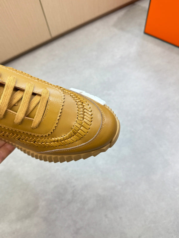 HM Men's Bouncing Sneaker in pelle di vitello marrone chiaro 708235