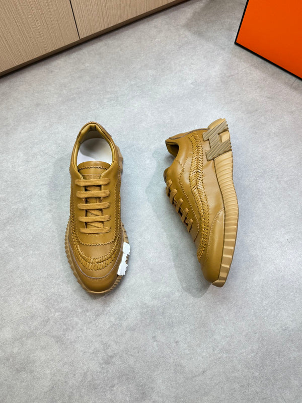 HM Men's Bouncing Sneaker in pelle di vitello marrone chiaro 708235