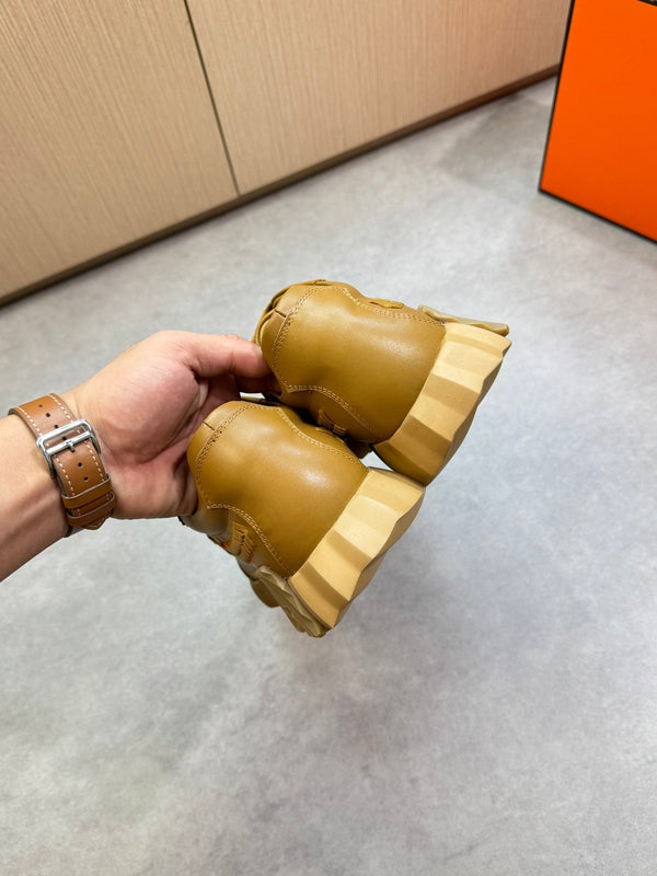 HM Men's Bouncing Sneaker in pelle di vitello marrone chiaro 708235