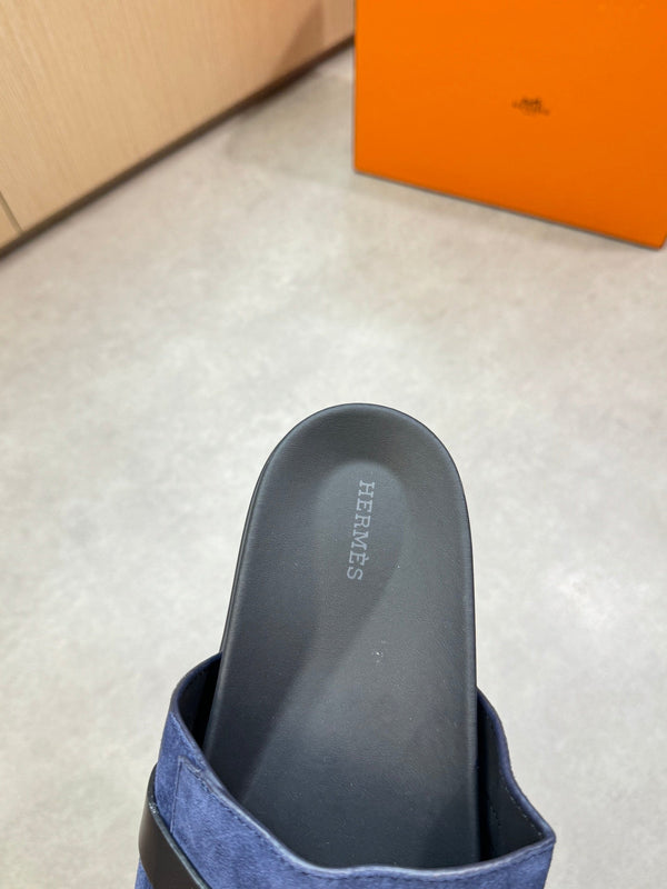 HM Men's Jackson Sandals Blue Calfskin Suede 722040