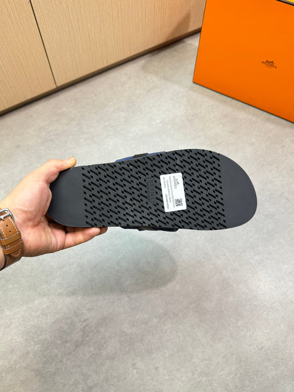 HM Men's Jackson Sandals Blue Calfskin Suede 722040