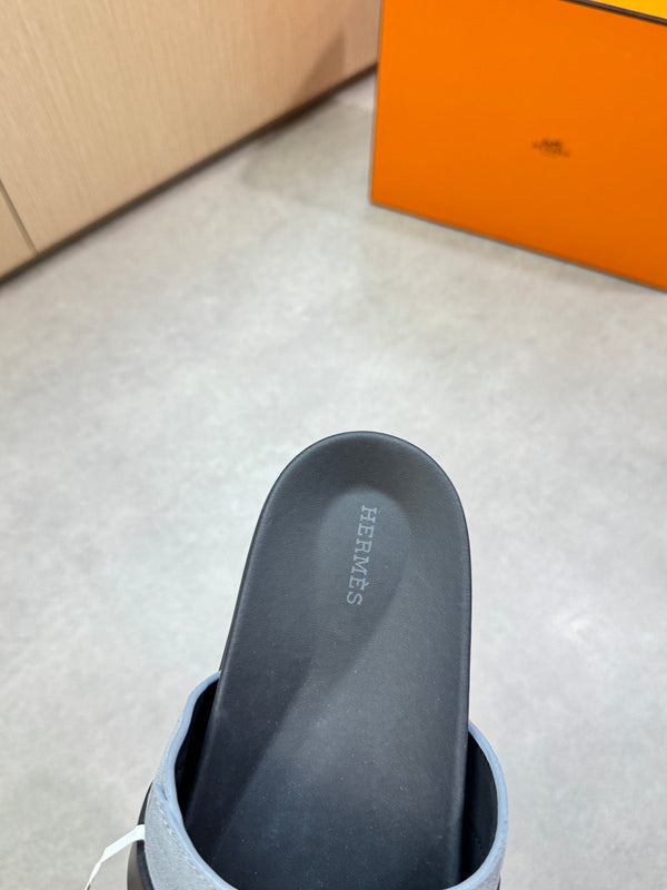 HM Men's Jackson Sandals Grey Calfskin Suede 722041