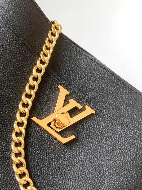 LV Lock and Walk Bag Black Gold Cowhide 241220