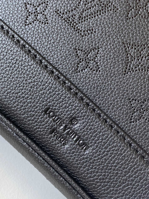 LV M12139 Flore Handbag 28cm Black Perforated Cowhide