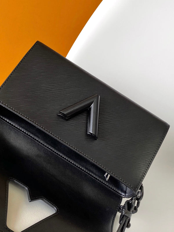 LV Twist West 23.5cm Bag All Black Leather 252678