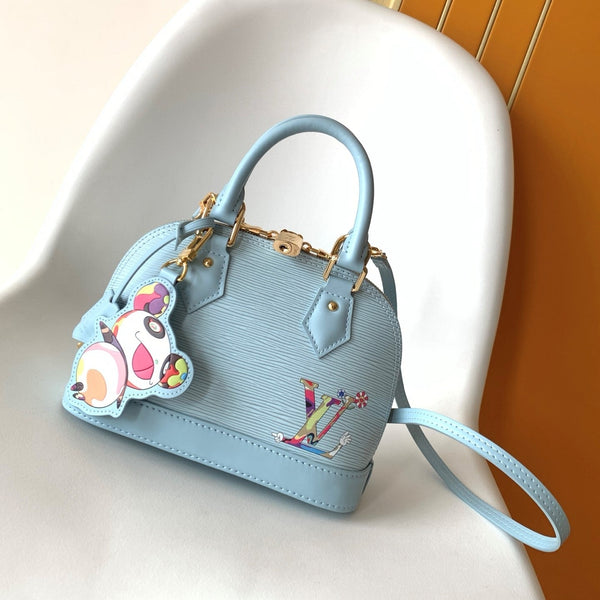 LV x TM Alma BB M13670 Handbag 23.5cm Light Blue Epi Grained Cowhide