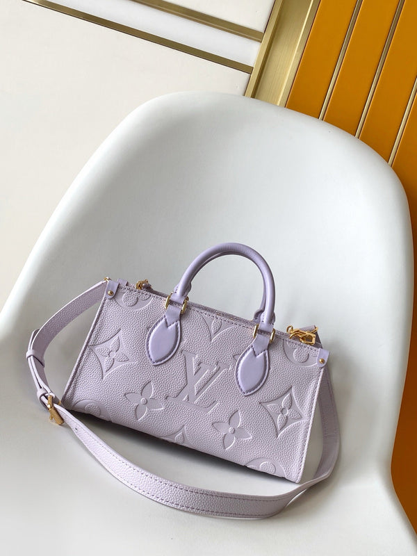 LV M15192 OnTheGo East West Tote 25cm Taro Purple Embossed Grain Cowhide GHW