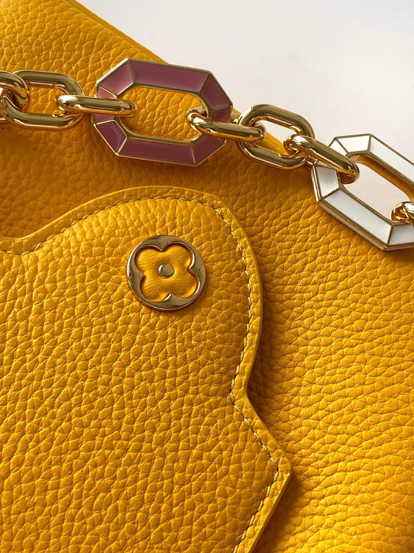 LV M25232 Capucines BB Handbag 21cm Orange Taurillon Cowhide GHW