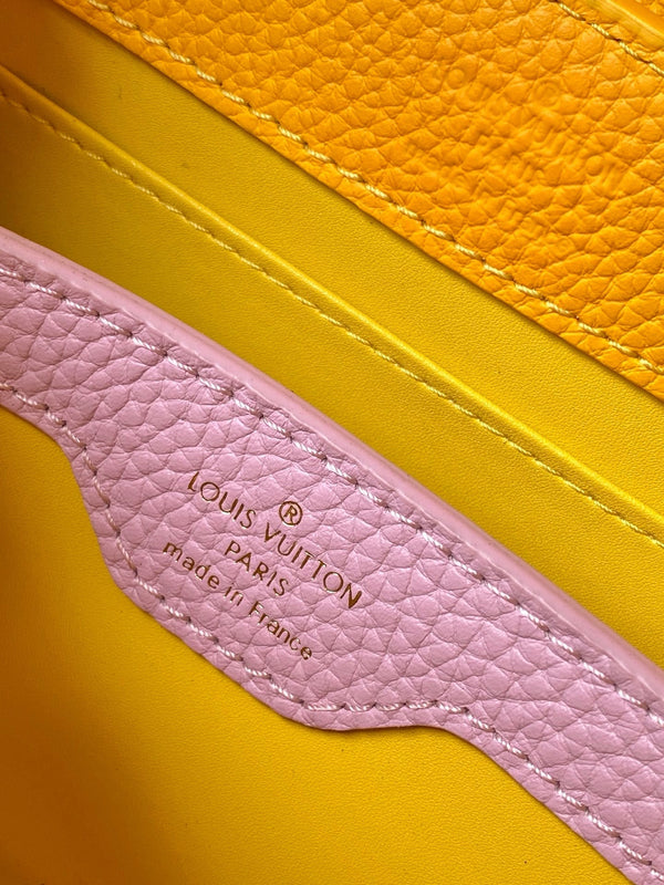 LV M25232 Capucines BB Handbag 21cm Orange Taurillon Cowhide GHW