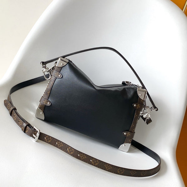 LV M25160 Side Trunk MM Bag 23.5 Black Caviar Calfskin& Cowhide HW