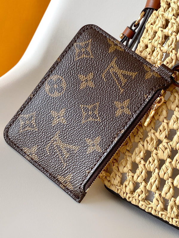 LV M14217 All In BB 16cm Brown Raffia & Cowhide-leather trim