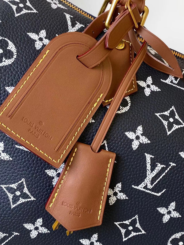 LV Speedy Bandoulière 30cm Indigo Blue Monogram Calfskin GHW