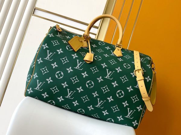 LV Speedy P9 Bandoulière 50 Green Cowhide GHW