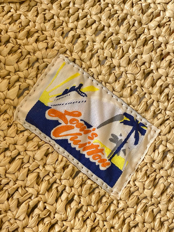 Borsa shopper estiva MM in rafia beige e pelle di mucca