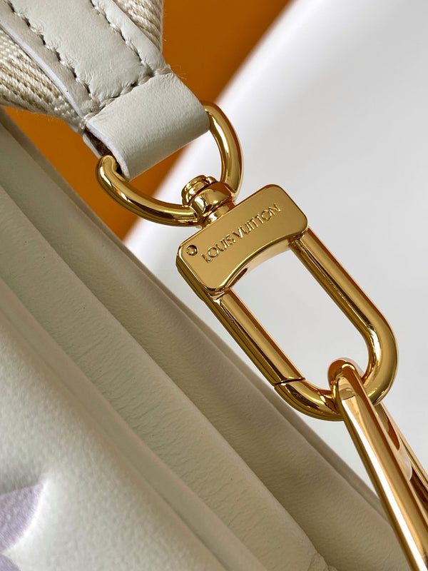 LV Coussin PM 26cm Cream Purple Monogram Empreinte Calfskin GHW