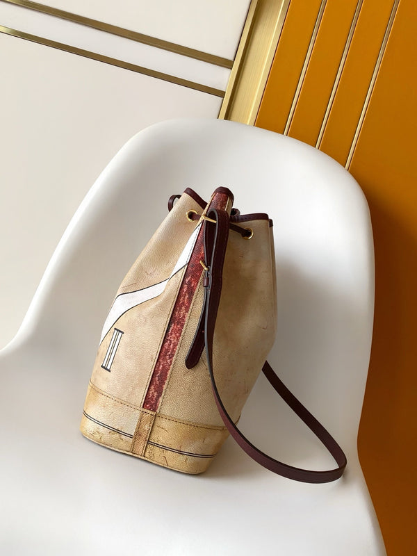 LV M28147 Noé Beige Coated Canvas