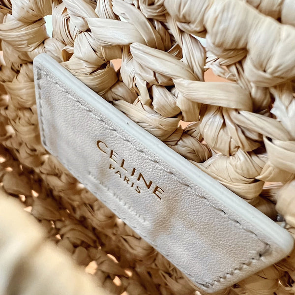 BORSA A TRACOLLA CON CATENA 20CM EFFETTO RAFIA TESSUTO NATURALE