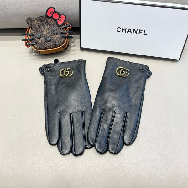 DOUBLE G GLOVES IN BLACK LAMBSKIN 370906