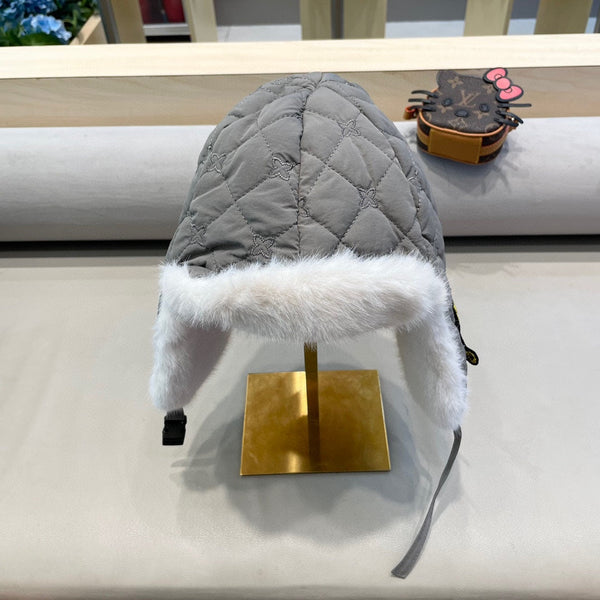 TRAPPER HAT IN GRAY COTTON 411229