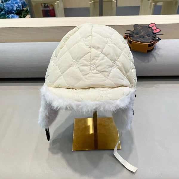 TRAPPER HAT IN BEIGE COTTON 411230