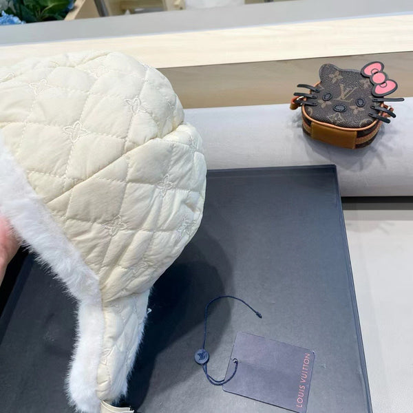 TRAPPER HAT IN BEIGE COTTON 411230