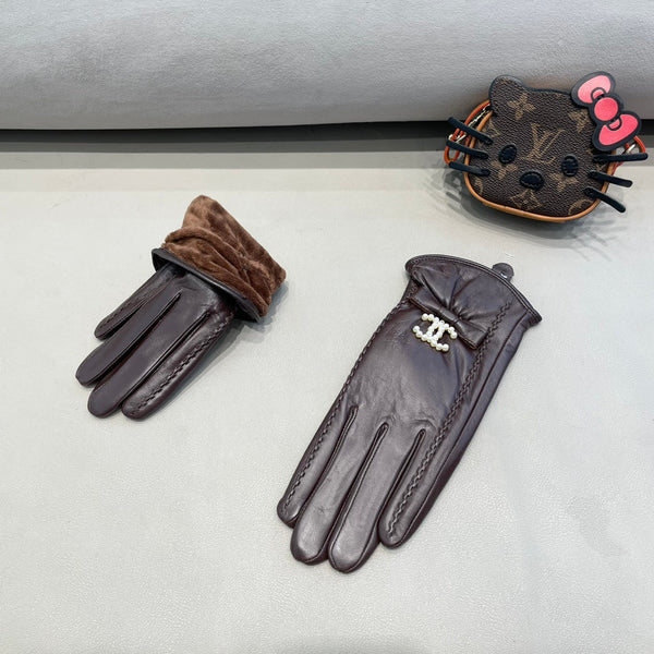 GLOVES IN BRUNETTE BROWN LAMBSKIN 415821