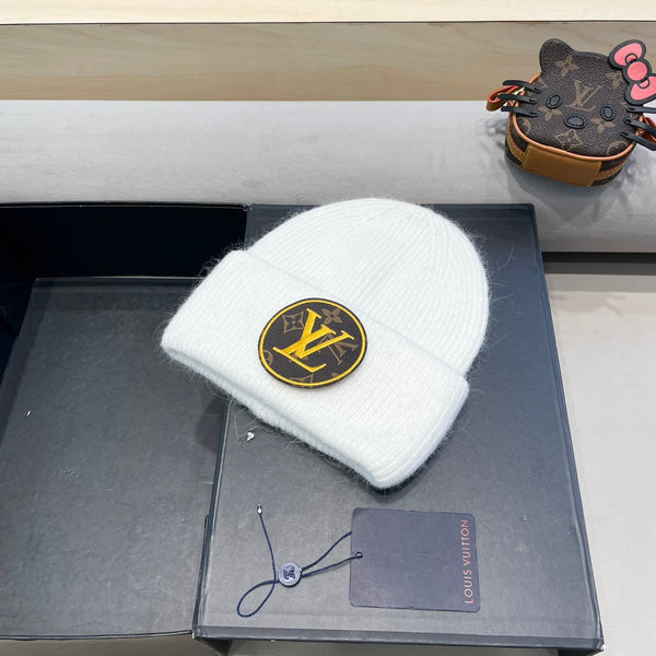 BERRETTO IN MAGLIA DI LANA BIANCA E PELLICCIA DI CONIGLIO 417753