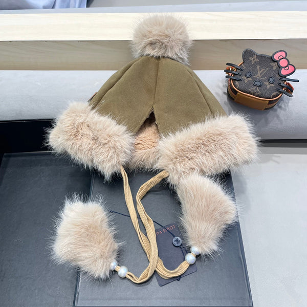 BERRETTO IN LANA E COTONE MARRONE 419745