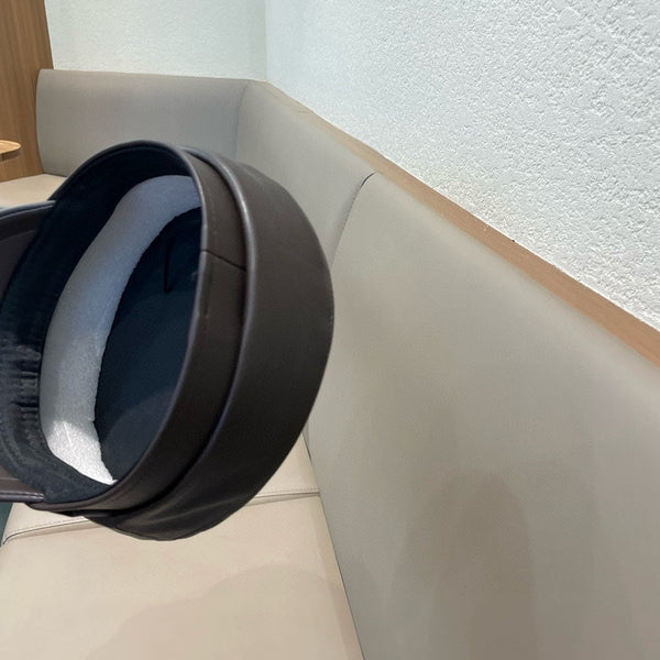 NEWSBOY CAP IN CHOCOLATE BROWN CALFSKIN 421105