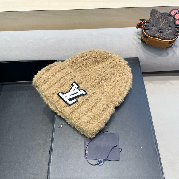 BERRETTO IN MAGLIA DI LANA BEIGE CAMMELLO 421266