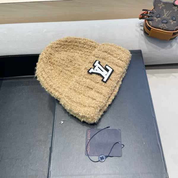 BERRETTO IN MAGLIA DI LANA BEIGE CAMMELLO 421266