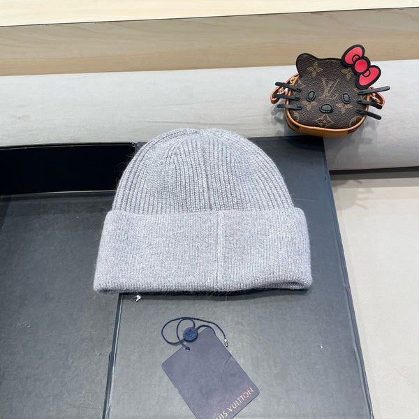 BERRETTO IN MAGLIA IN PILE E LANA GRIGIA 426206