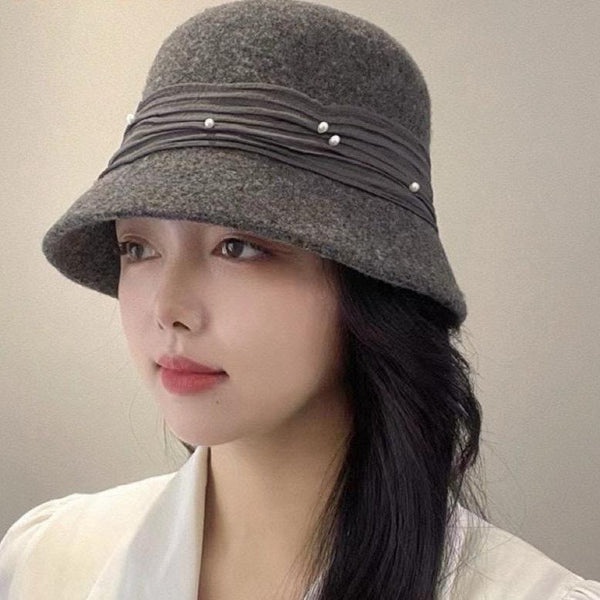 BUCKET HAT IN MOUSE GRAY WOOL BLEND 426249