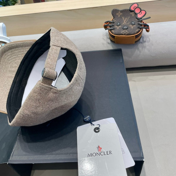 WOOL-TWEED AND LEATHER BASEBALL CAP PEANUT BROWN 428238