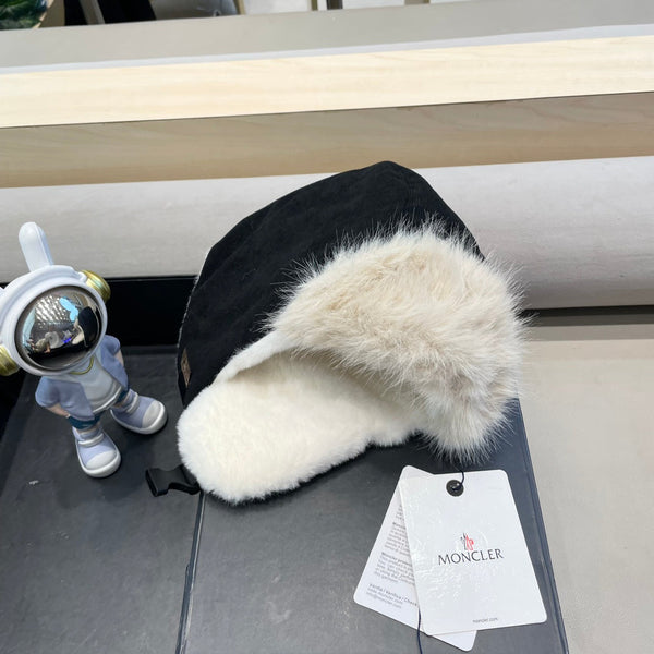 CAPPELLO AVATOR IN VELLUTO A COSTE NERO E FODERA IN PILE 434984