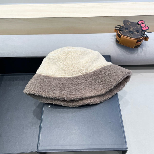 BUCKET HAT IN BEIGE MIX WENGE BROWN LAMB WOOL 431623
