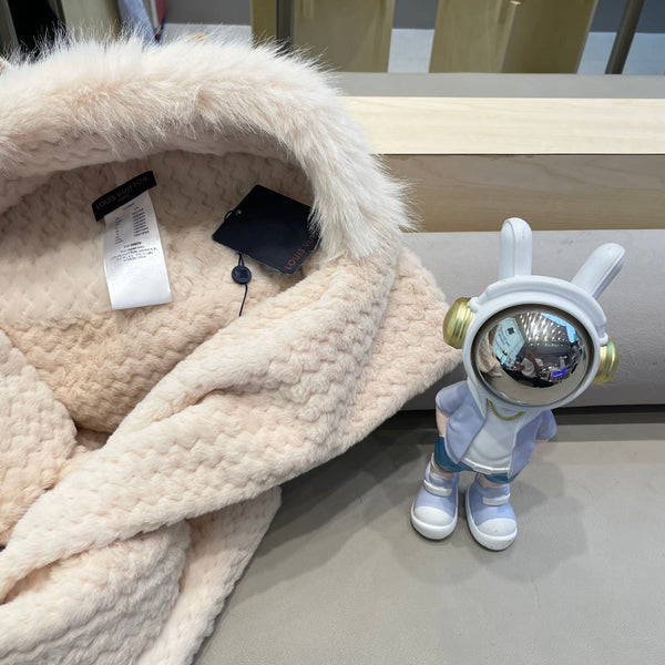 BERRETTO IN LANA BEIGE MANDORLA E PELLICCIA DI AGNELLO 435075