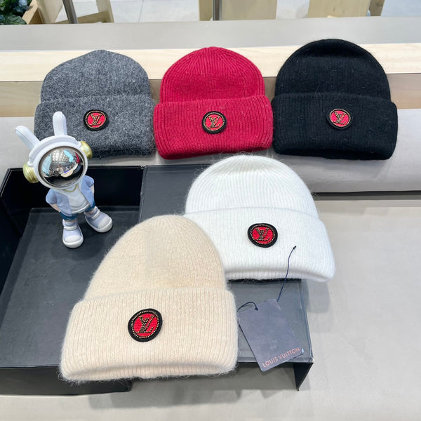 BEANIE HAT IN WHITE WOOL AND RABBIT FUR 433475