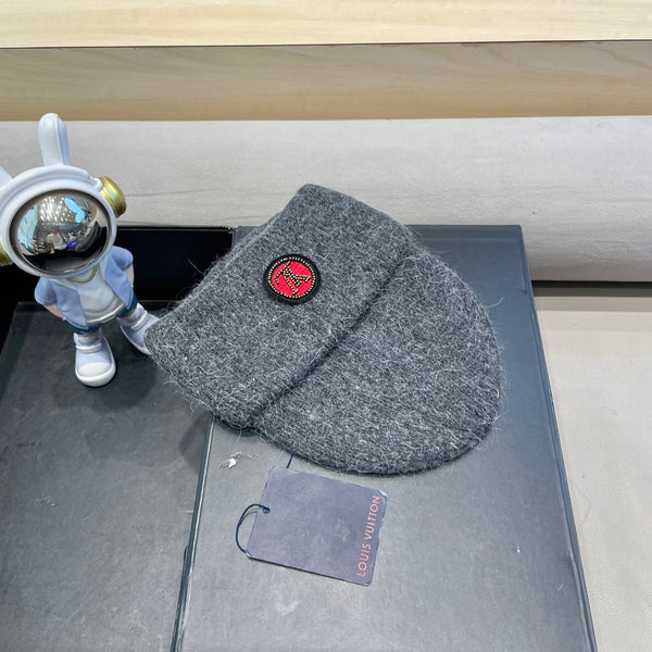 BEANIE HAT IN GRAY WOOL AND RABBIT FUR 433477