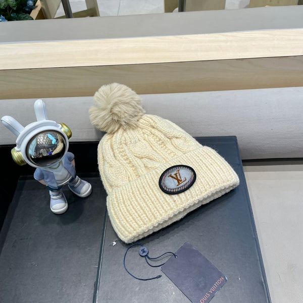 BEANIE HAT IN BEIGE WOOL 433484