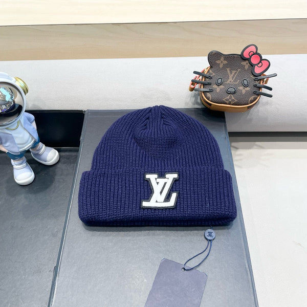 BEANIE HAT IN NAVY BLUE WOOL 435030
